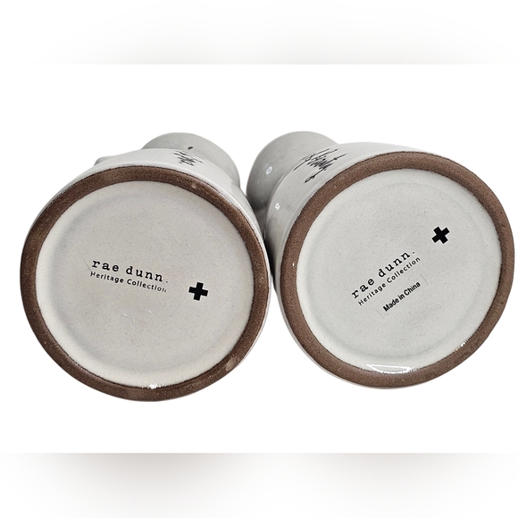 Rae Dunn Clay Ceramic Sentiment Spouted Cruets Oil & Vinegar Set of 2 w/Quotes - Picture 6 of 8